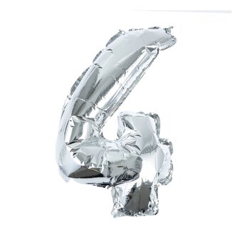 Silver Foil Number 4 Balloon