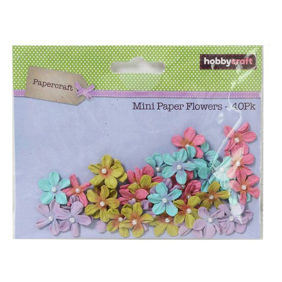 Assorted Mini Pearl Flowers 40 Pack