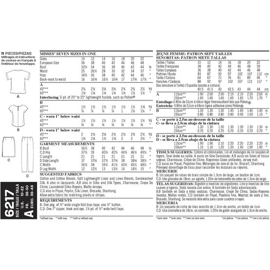 New Look Women's Separates Sewing Pattern 6217 image number 3