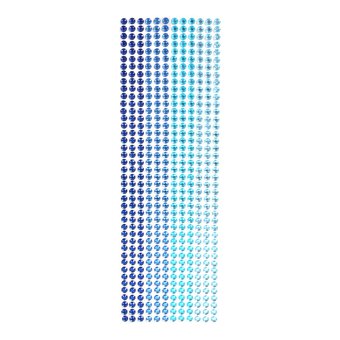 Mixed Blue Adhesive Gems 6mm 504 Pack