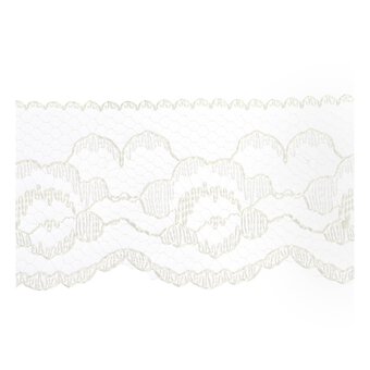 Ivory 35mm Buttercup Lace Trim by the Metre
