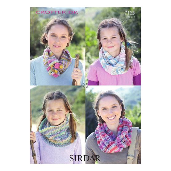 Sirdar Crofter DK Snoods Digital Pattern 7163 image number 1