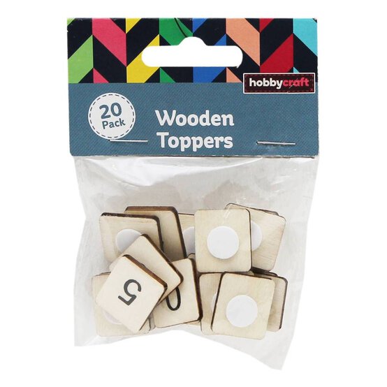 Printed Wooden Number Toppers 20 Pack image number 2