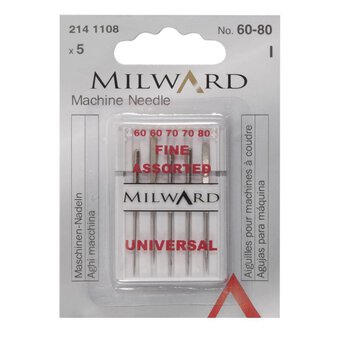 Milward 60 70 and 80 Gauge Machine Needles 5 Pack