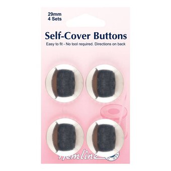 Hemline Brass Self Cover Buttons 29mm 4 Pack