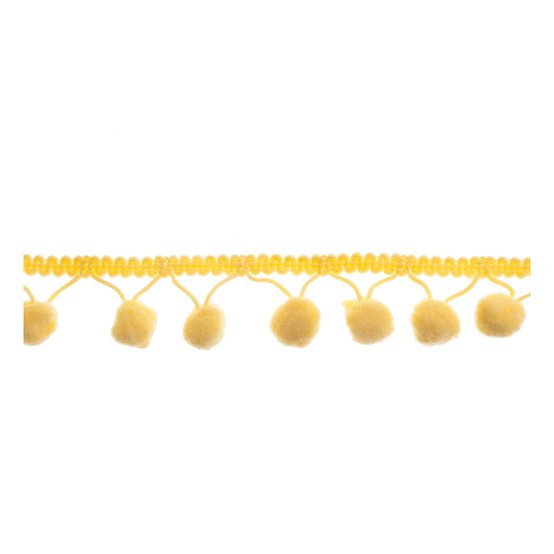 Yellow 20mm Pom Pom Trim by the Metre image number 1