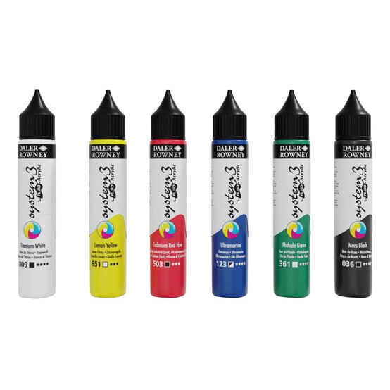 Daler-Rowney System3 Fluid Acrylic 29.5ml 6 Pack image number 1