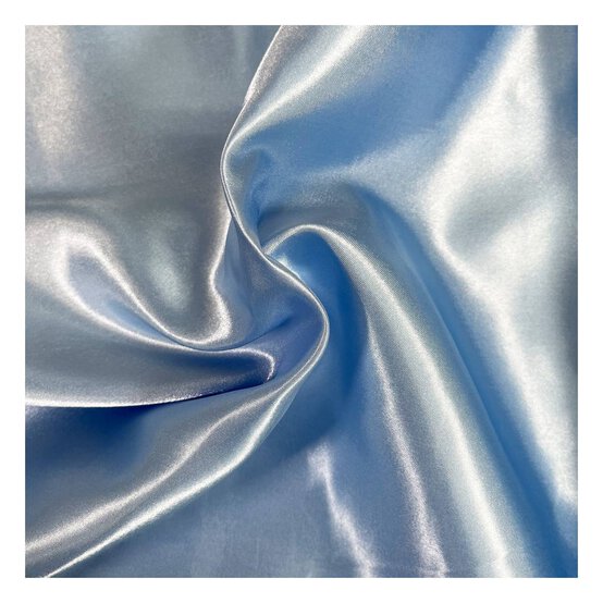 Blue Silky Satin Fabric by the Metre image number 1