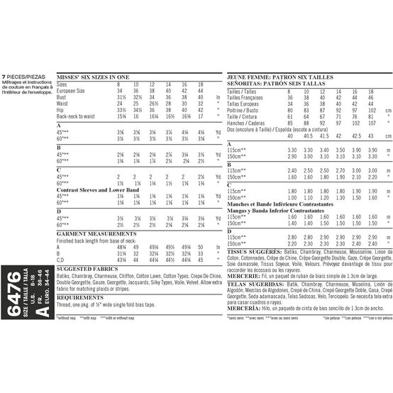 New Look Women's Kimono Sewing Pattern 6476 image number 3