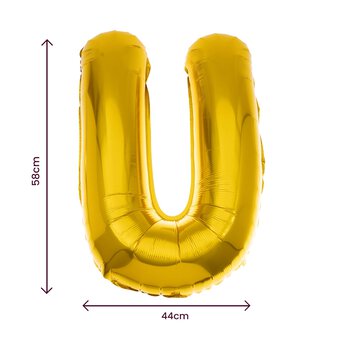 Extra Large Gold Foil Letter U Balloon