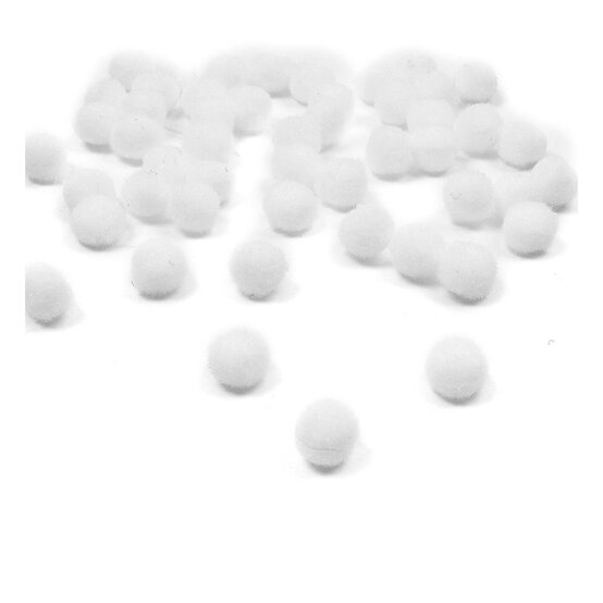 White Pom Poms 7mm 50 Pack image number 1