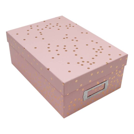 Rose Gold Dot Storage Box 28.8cm x 19.7cm x 11.5cm image number 2