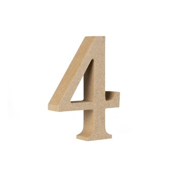 MDF Wooden Number 4 8cm