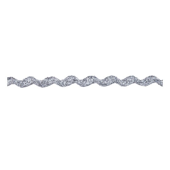 Silver 5mm Metallic Ric Rac Trim by the Metre image number 1