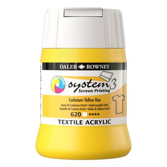 Daler-Rowney System3 Cadmium Yellow Hue Textile Acrylic Ink 250ml