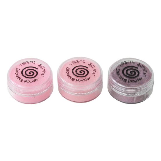 Cosmic Shimmer Pretty Pink Embossing Powder 10ml 3 Pack image number 1
