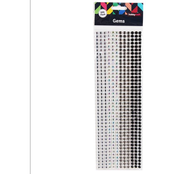 Mixed Silver Adhesive Gems 6mm 504 Pack image number 3