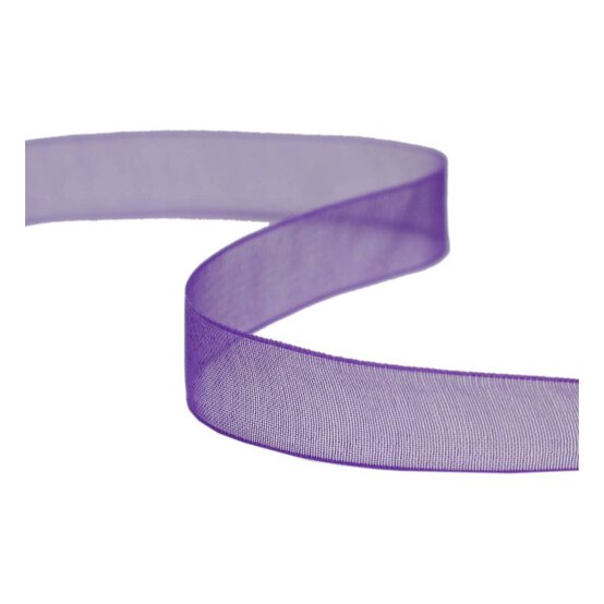Purple Organdie Ribbon 12mm x 6m image number 1