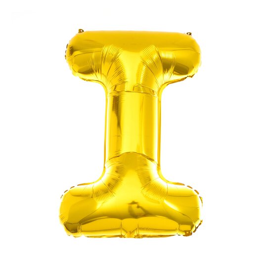 Extra Large Gold Foil Letter I Balloon image number 1
