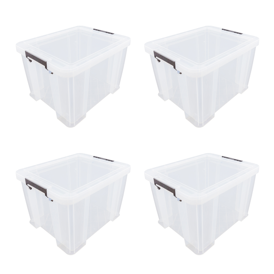 Whitefurze Allstore Clear Storage Box 48L 4 Pack Bundle image number 1