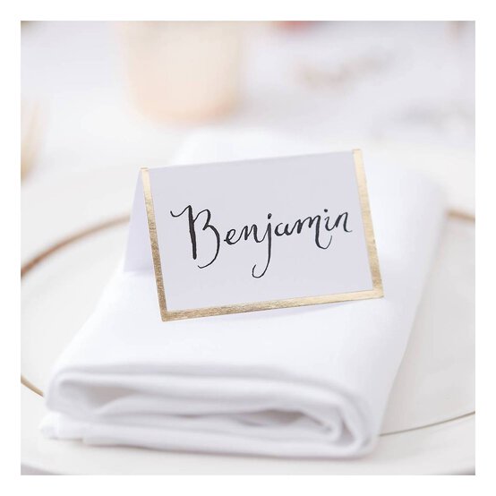 Ginger Ray Gold Foiled Border Place Cards 10 Pack image number 2