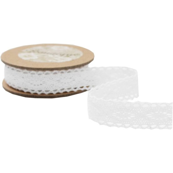 White Cotton Lace Ribbon 20mm x 5m image number 3