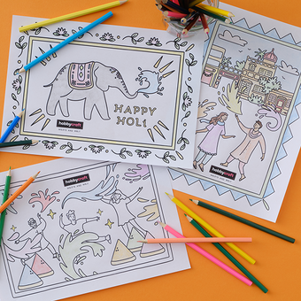 3 FREE Holi Colouring Downloads