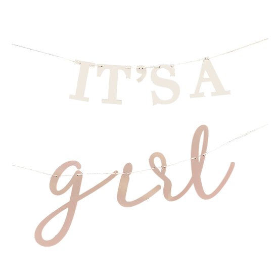Ginger Ray It&rsquo;s a Girl Baby Shower Bunting 1.5m image number 1