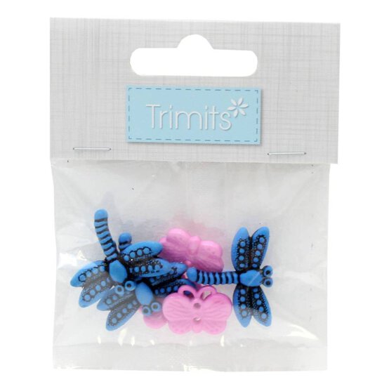 Trimits Butterfly and Dragonfly Craft Buttons 6 Pieces image number 2