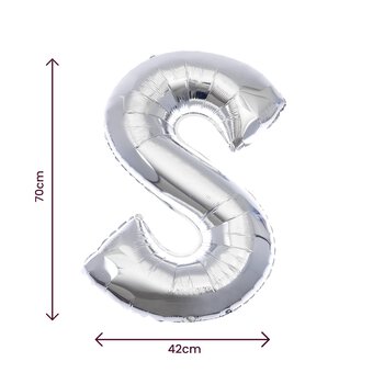 Extra Large Silver Foil Letter S Balloon