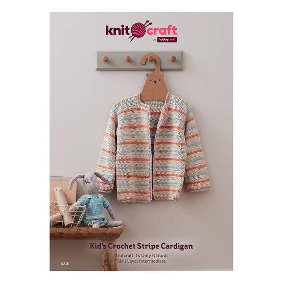 Knitcraft Kids&rsquo; Crochet Stripe Cardigan Pattern 0218 image number 1