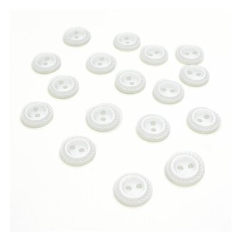 Hemline White Basic Cut Edge Button 17 Pack