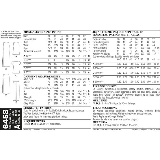 New Look Women's Knit Separates Sewing Pattern 6458 image number 3