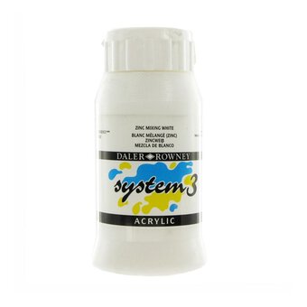 Daler-Rowney System 3 Zinc Mixing White Acrylic Paint 500ml