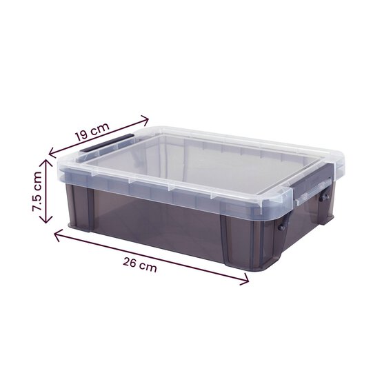 Whitefurze Allstore 2.3 Litre Transparent Grey Storage Box image number 4
