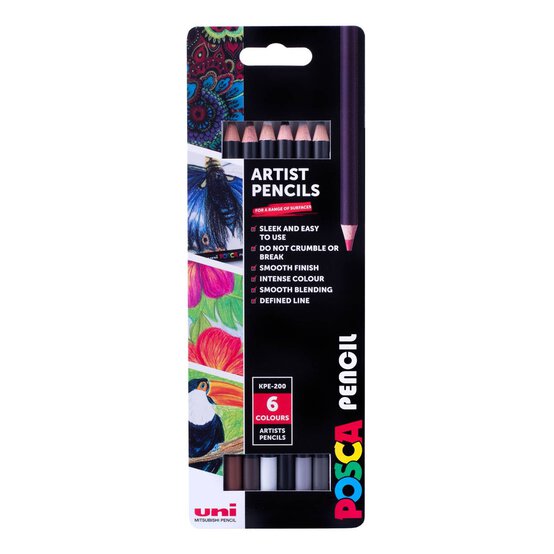 Uni-ball Posca Dusk Artist Pencils 6 Pack image number 1