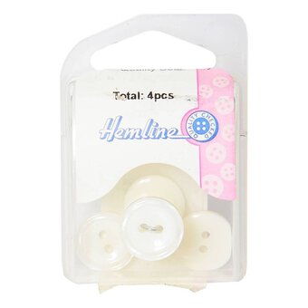 Hemline White Basic Knitwear Button 4 Pack