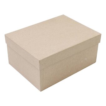 Mache Rectangular Box with Lid 20cm