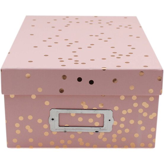 Rose Gold Dot Storage Box 28.8cm x 19.7cm x 11.5cm image number 3