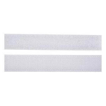 Milward White Stick-On Hook and Loop Tape 20mm x 1m