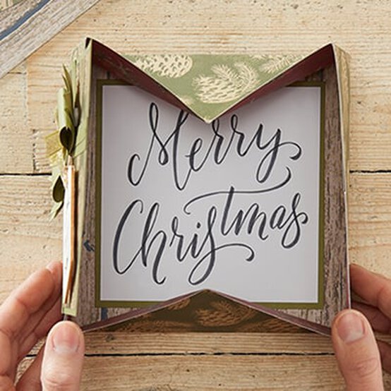 How to Make a Winter Woodland Origami Card image number 1