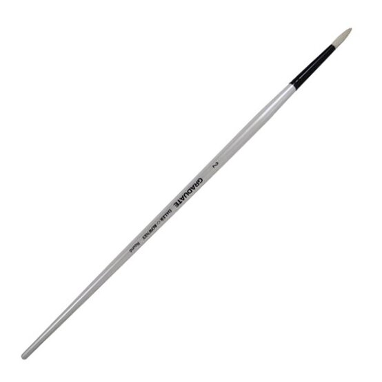 Daler-Rowney Long Handle Bristle Round Graduate Brush Size 2 White image number 1