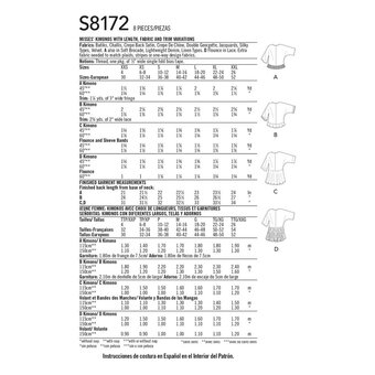 Simplicity Kimono Sewing Pattern S8172 (XXS-XXL)