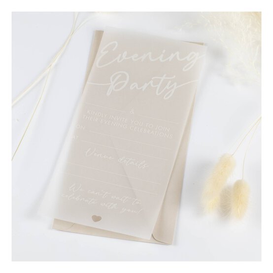White Vellum Evening Invitations 20 Pack image number 2