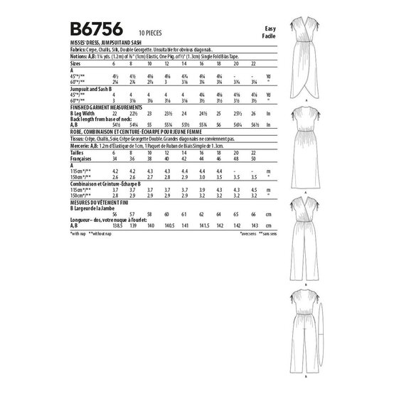 Butterick Dress and Jumpsuit Sewing Pattern B6756 (14-22) image number 2