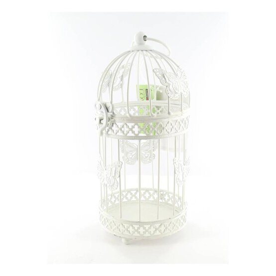 Cream Metal Birdcage 10cm x 23cm image number 1