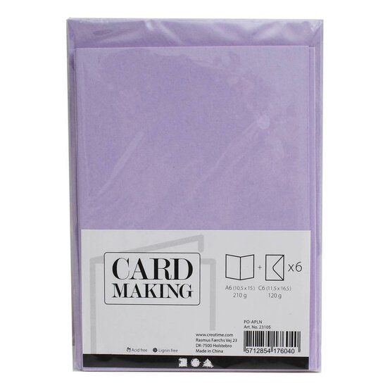 Lilac Cards  A6 6 Pack image number 2