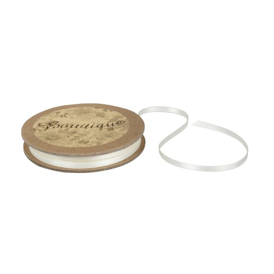 Antique White Double-Faced Satin Ribbon 3mm x 5m