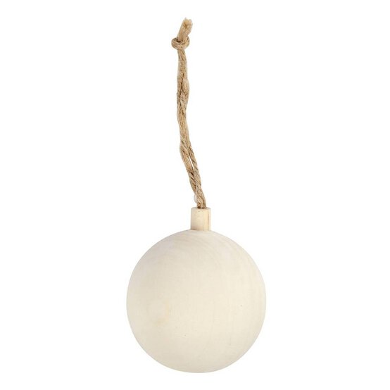 Wooden Hanging Bauble 5.5cm image number 1