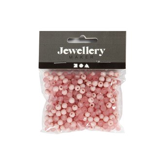 Rose Round Plastic Beads 6mm 40g